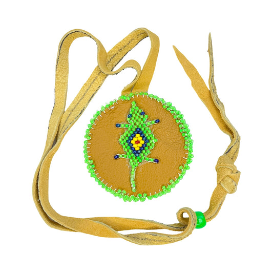 LZ Beaded Leather Lizard Pouch