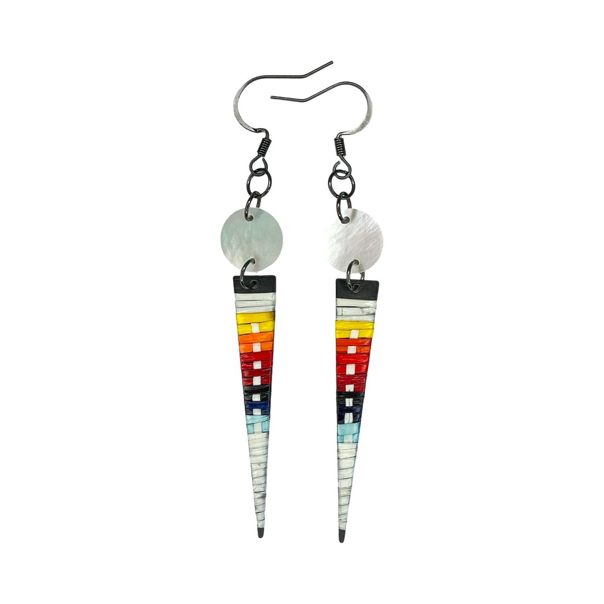 ARC Quill w/shell on Metal Taper Earrings