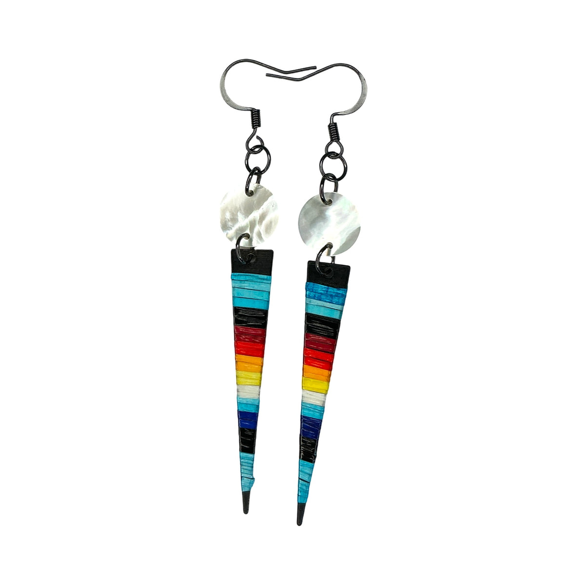 ARC Quill w/shell on Metal Taper Earrings
