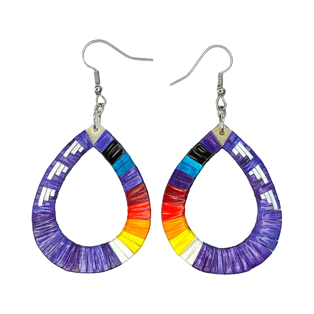 MirRC Purple Wide Tear Drop Quill Earrings