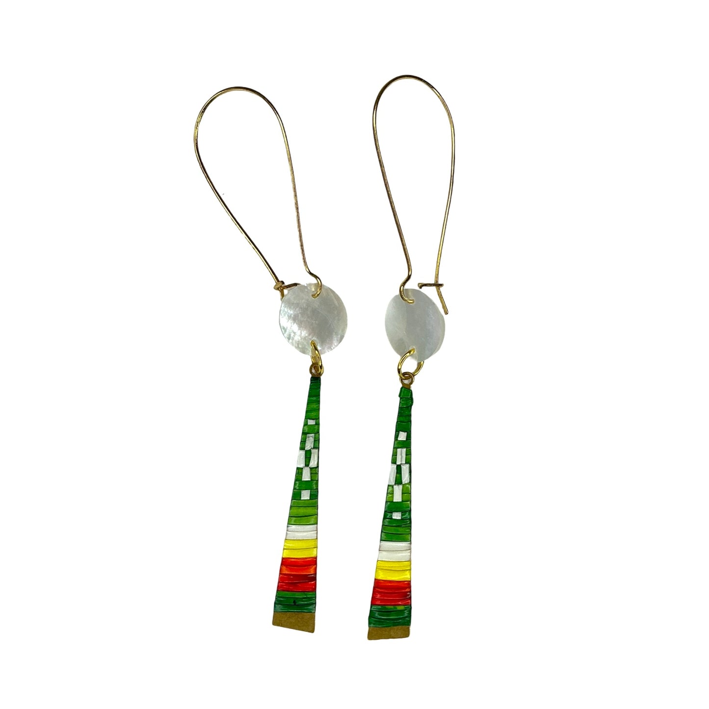 ARC Quill w/shell on Metal Taper Earrings