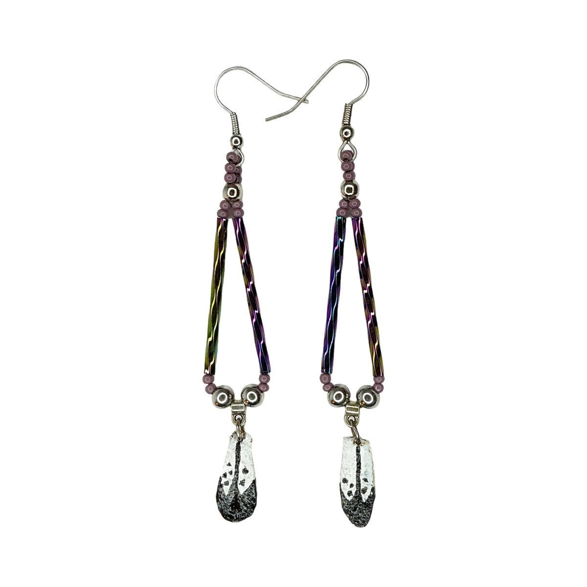 JSB Bead & Feather Earrings