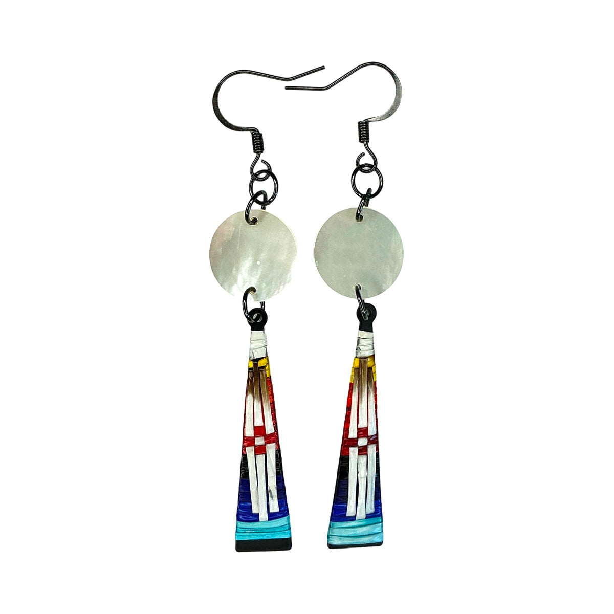 ARC Quill w/shell on Metal Taper Earrings
