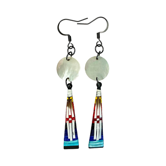 ARC Quill w/shell on Metal Taper Earrings