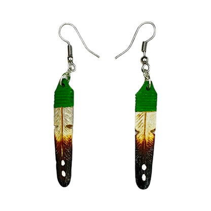 DYH Painted Top Feather Earrings