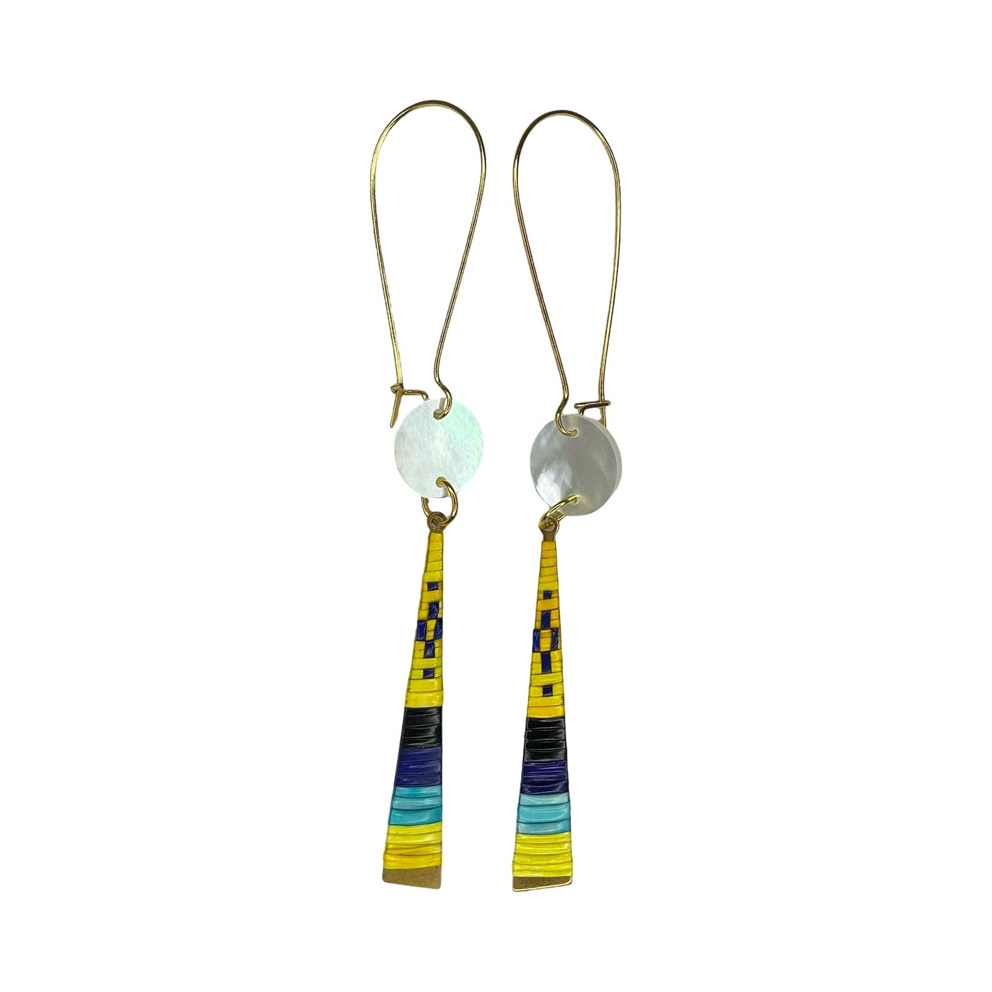 ARC Quill w/shell on Metal Taper Earrings