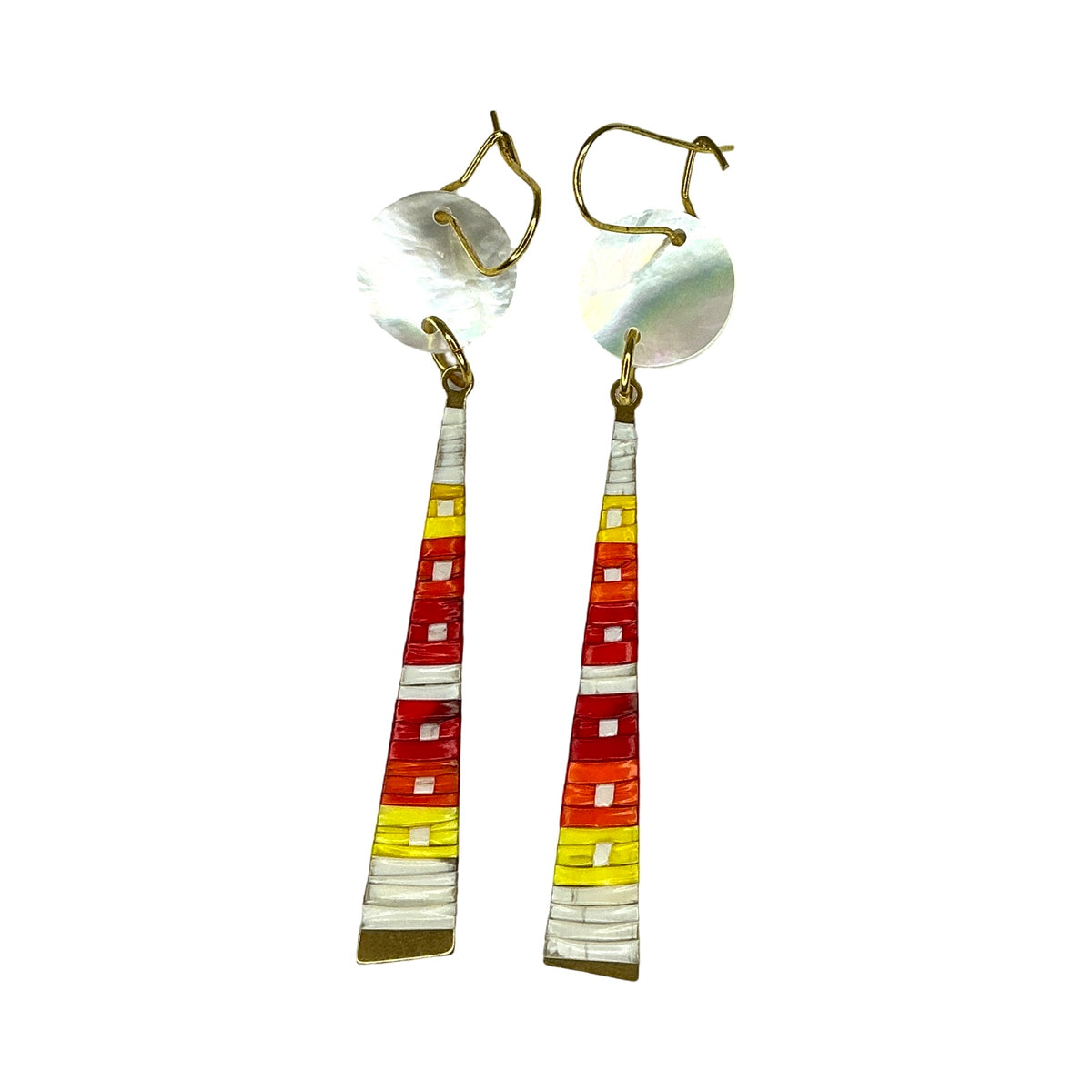 ARC Quill w/shell on Metal Taper Earrings