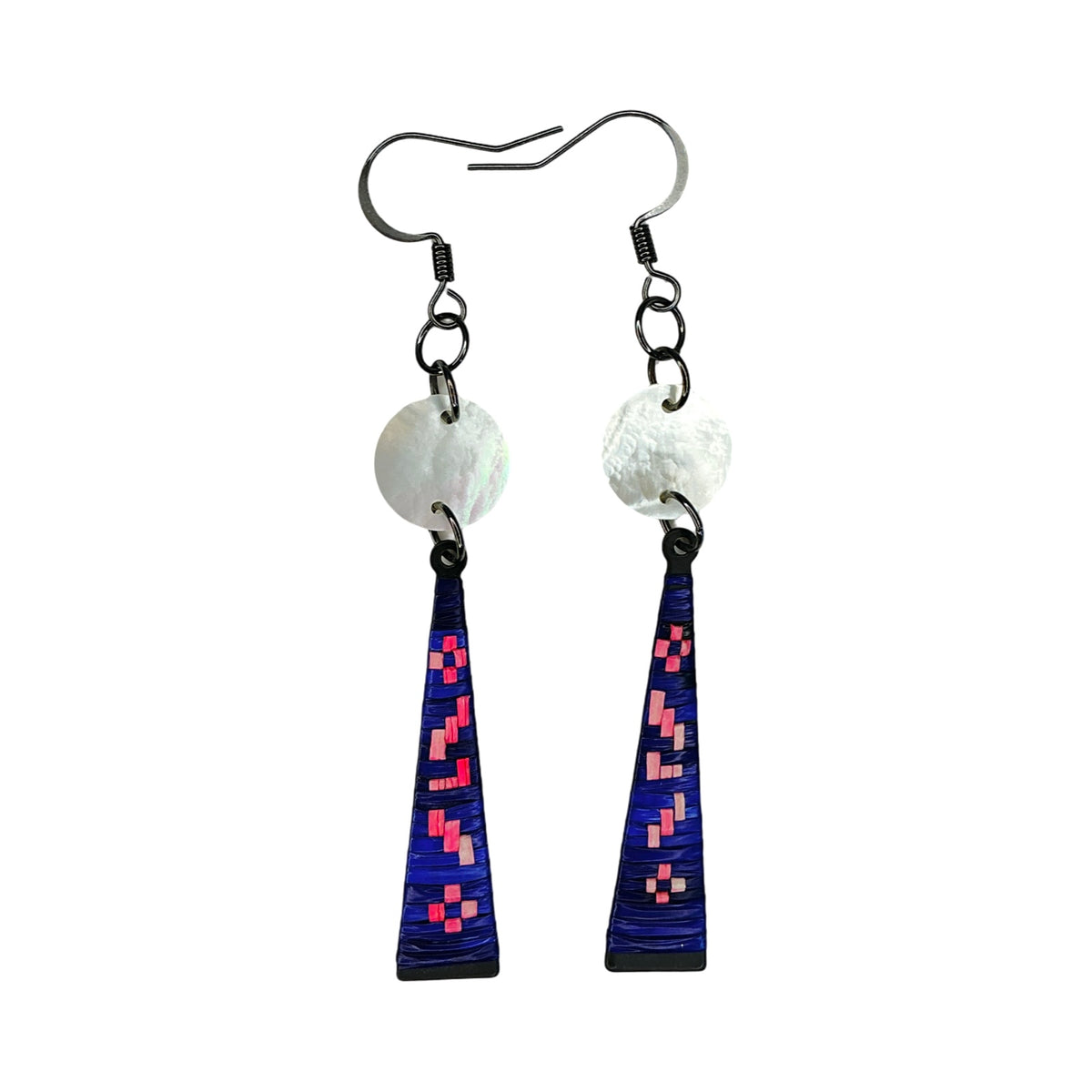 ARC Quill w/shell on Metal Taper Earrings