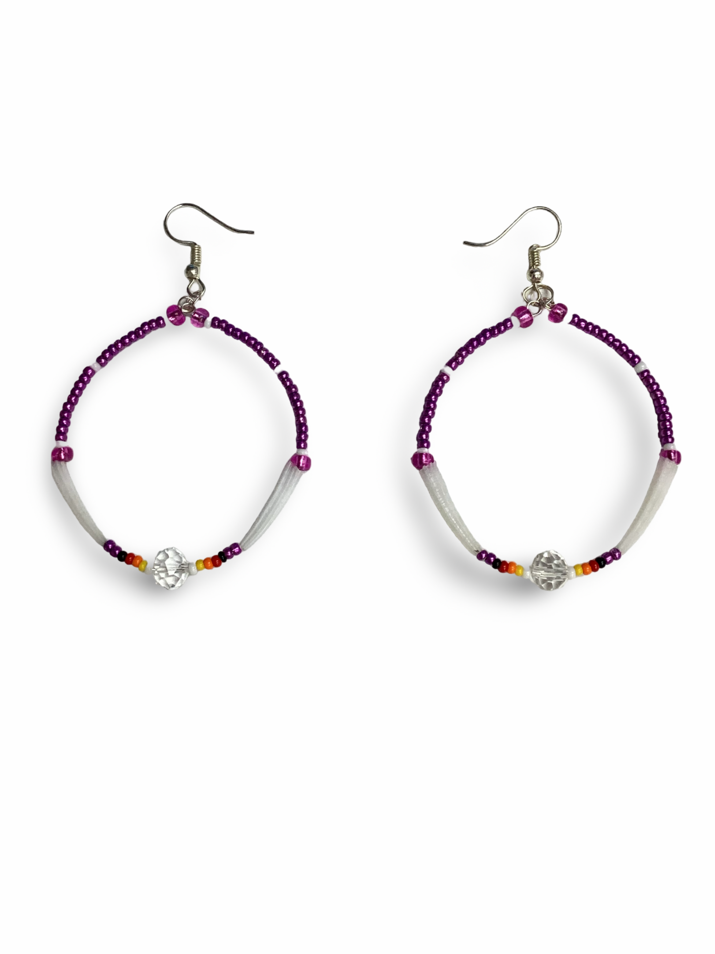 LZ Beaded Hoop w/ Dentalium Earrings