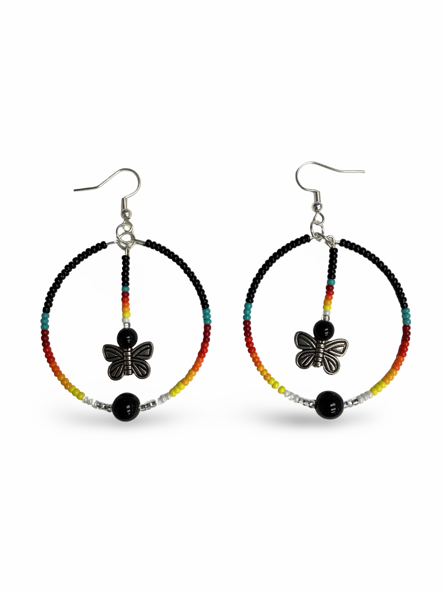 RBE Beaded Hoop w/ Butterfly Earrings