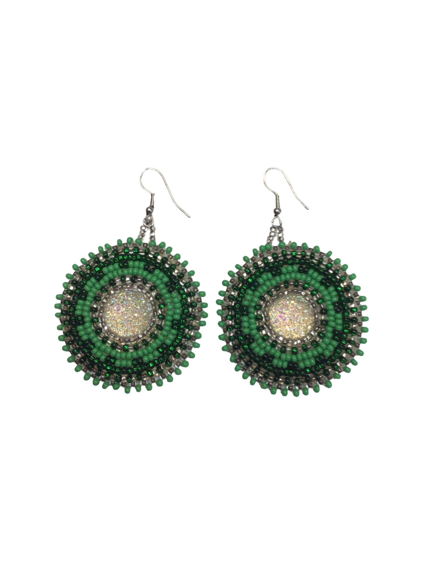 DT Green Beaded Earrings