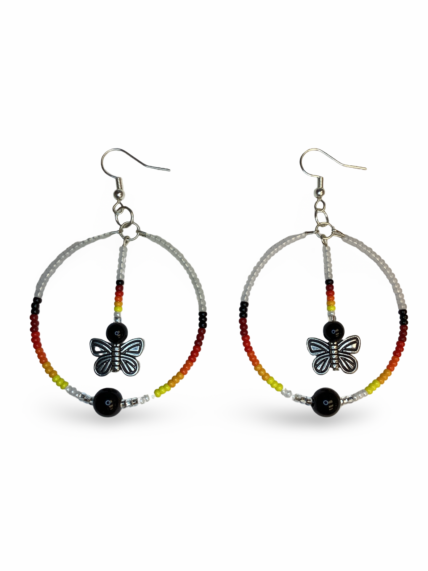 RBE Beaded Hoop w/ Butterfly Earrings