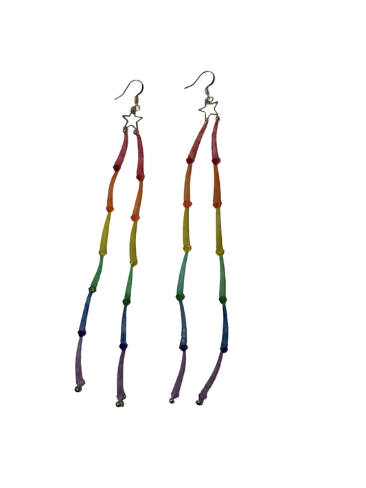 MH Rainbow Dentalium Earrings - Long