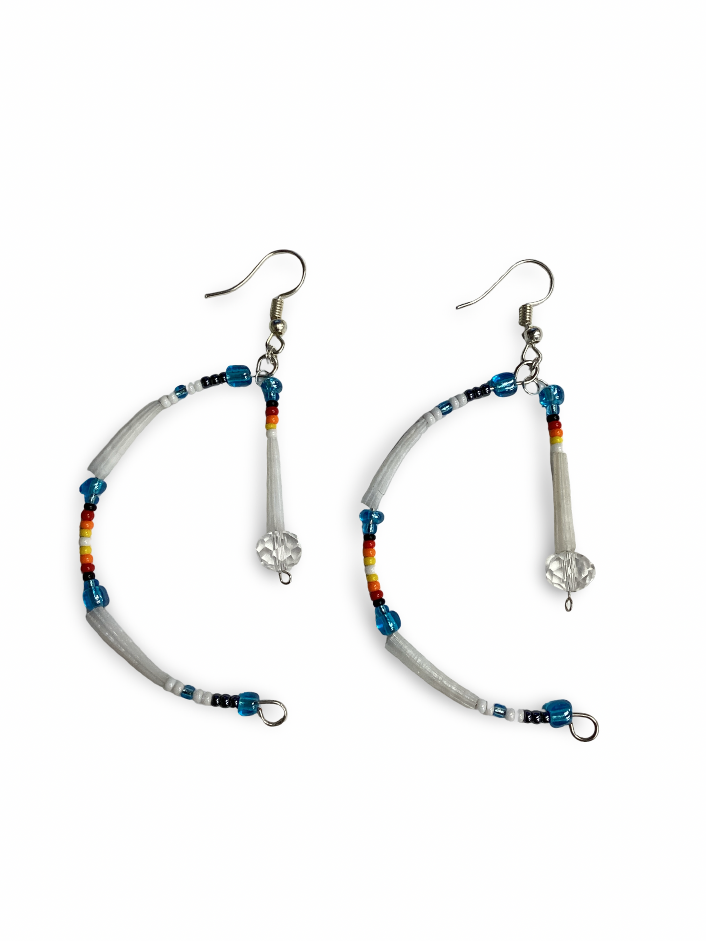 LZ Beaded Hoop w/ Dentalium Earrings