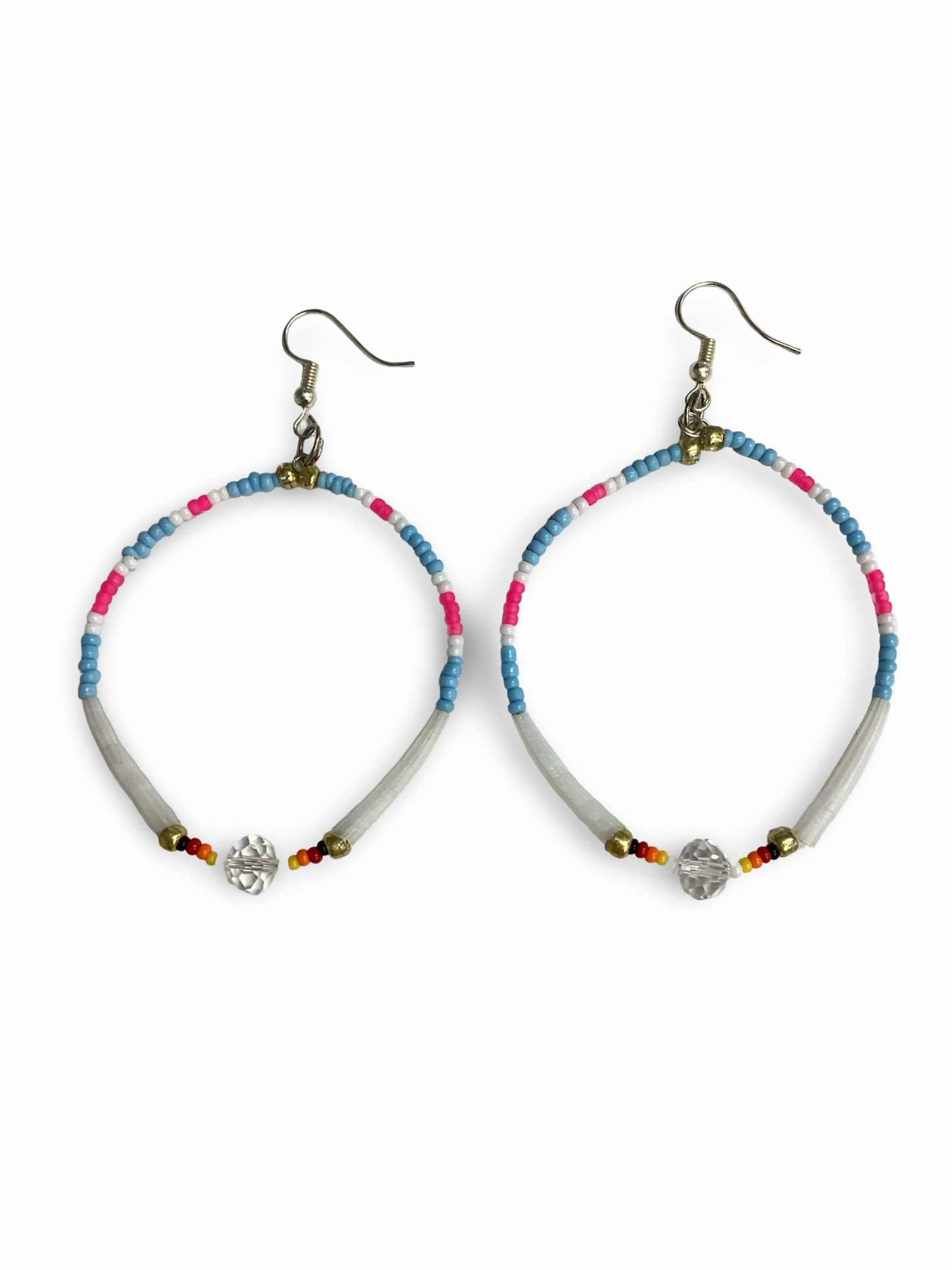 LZ Beaded Hoop w/ Dentalium Earrings