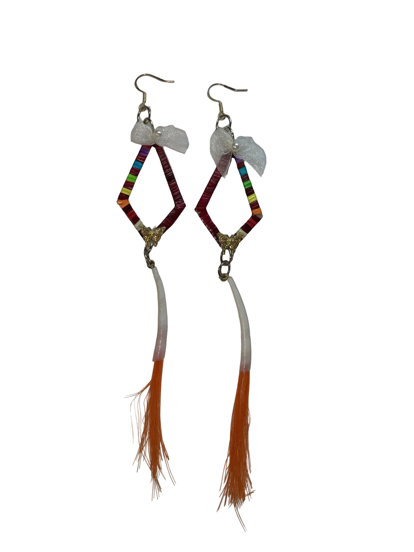 SG Quill & Dentalium w Horse Hair Earrings