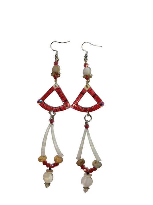 Double Dentalium & Quill Earrings