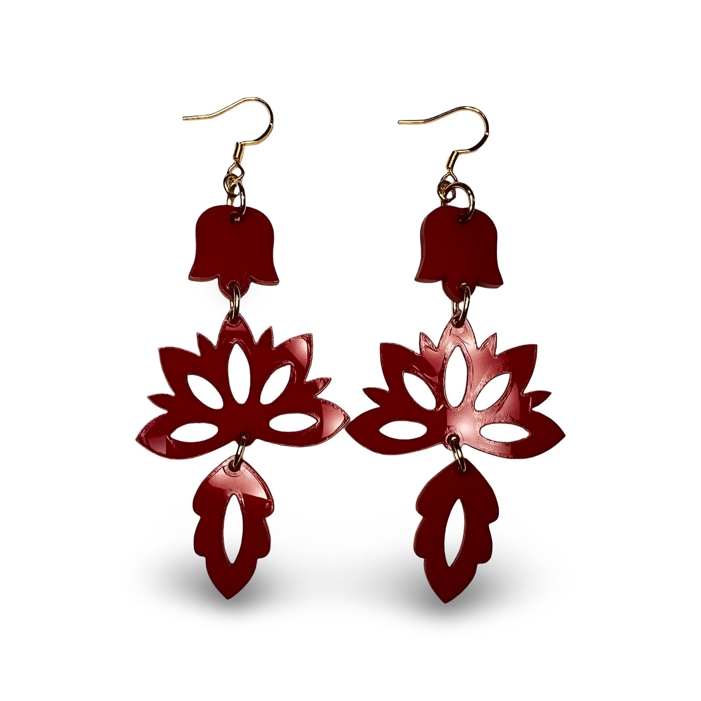 MH Red Acrylic Earrings