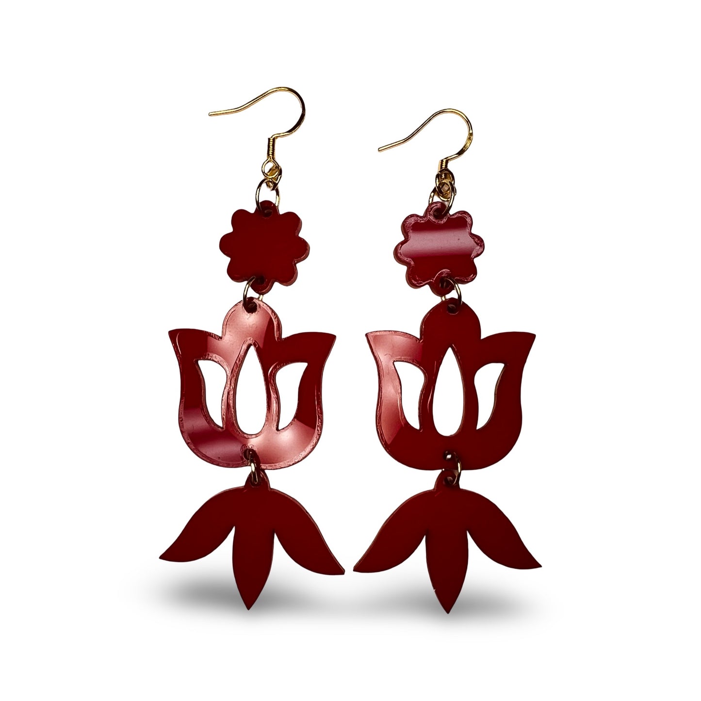 MH Red Acrylic Earrings