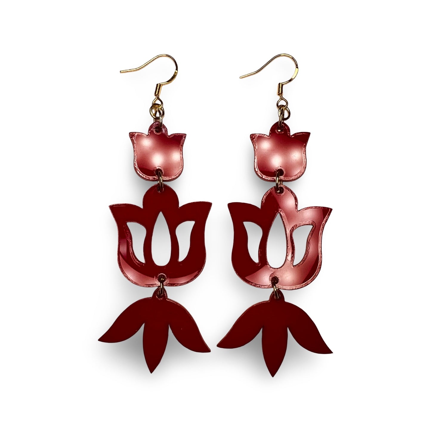 MH Red Acrylic Earrings