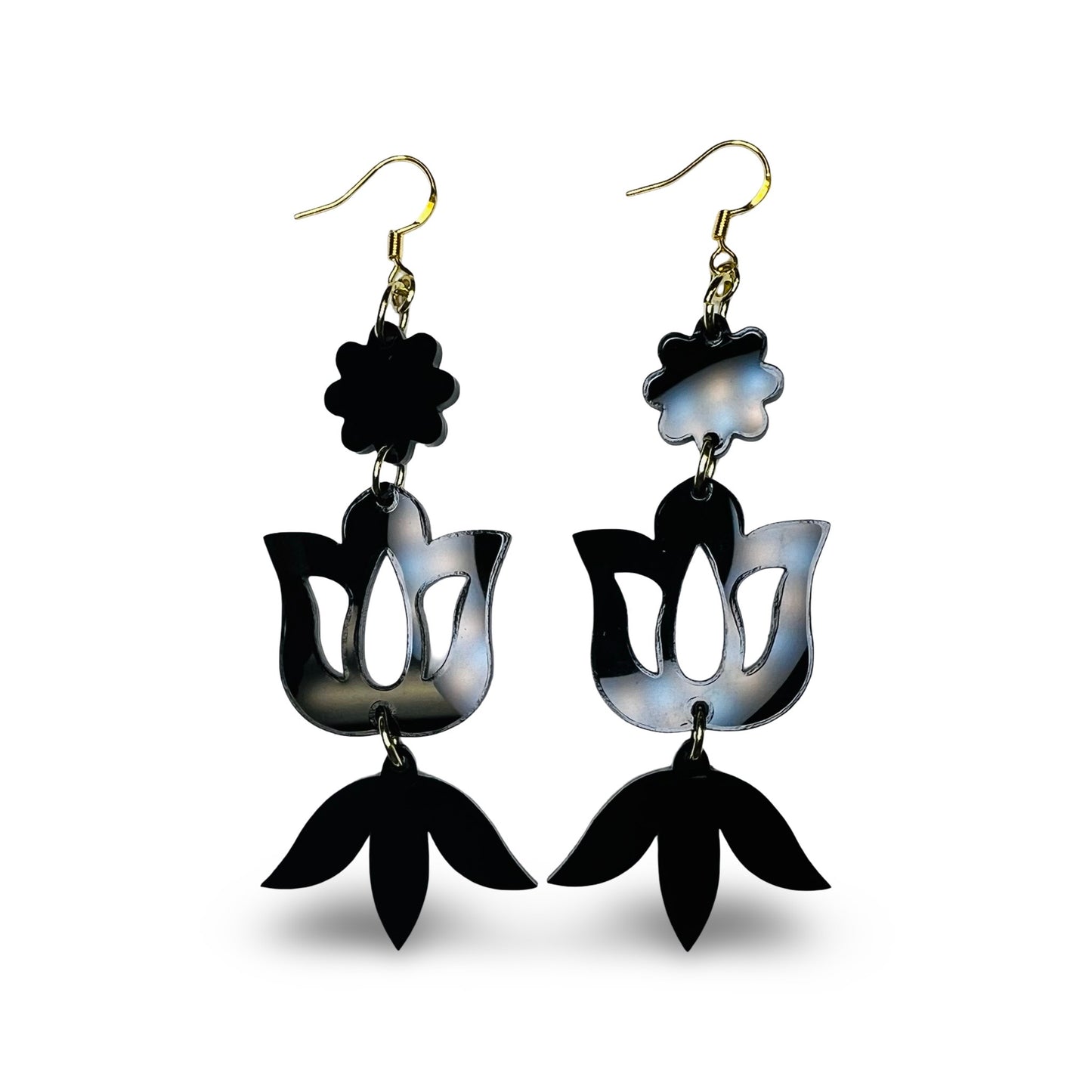 MH Black Acrylic Earrings