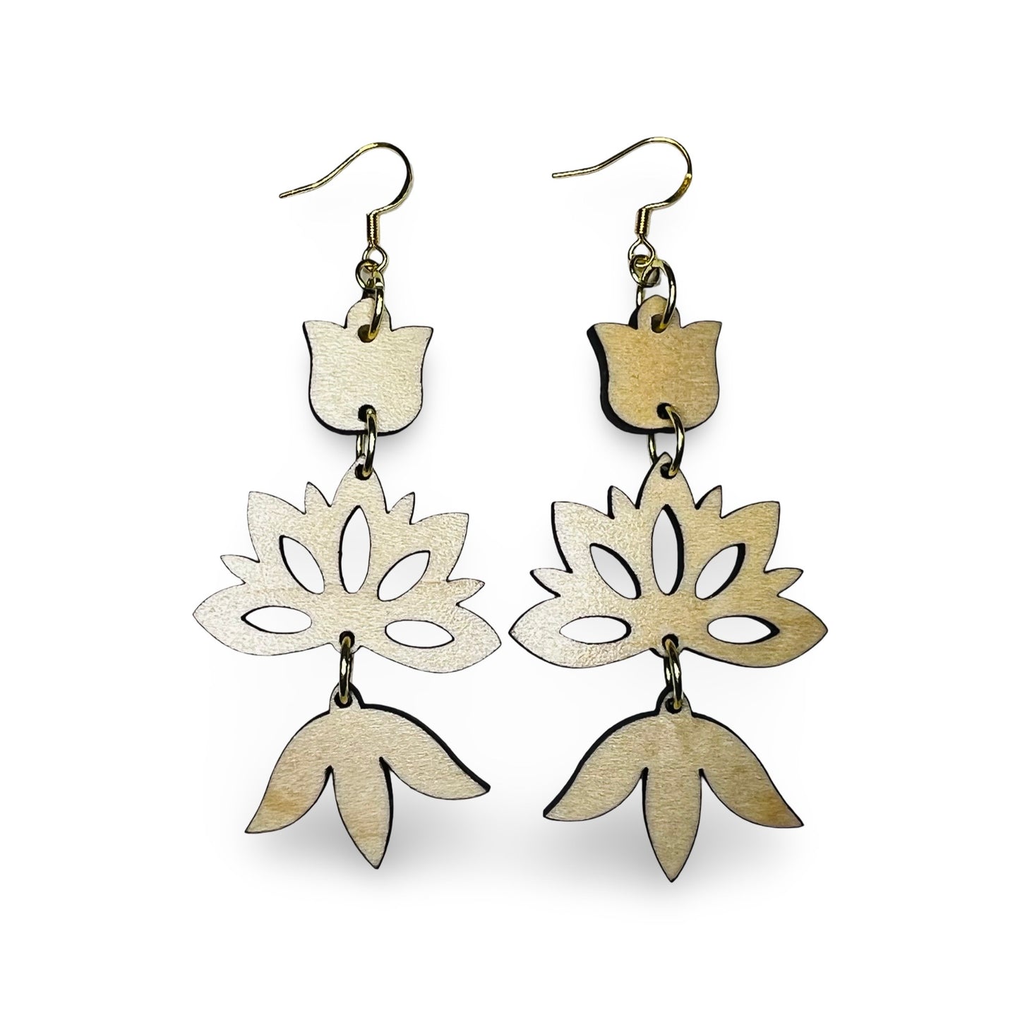 MH 3-Tier Wood w/ Floral Earrings