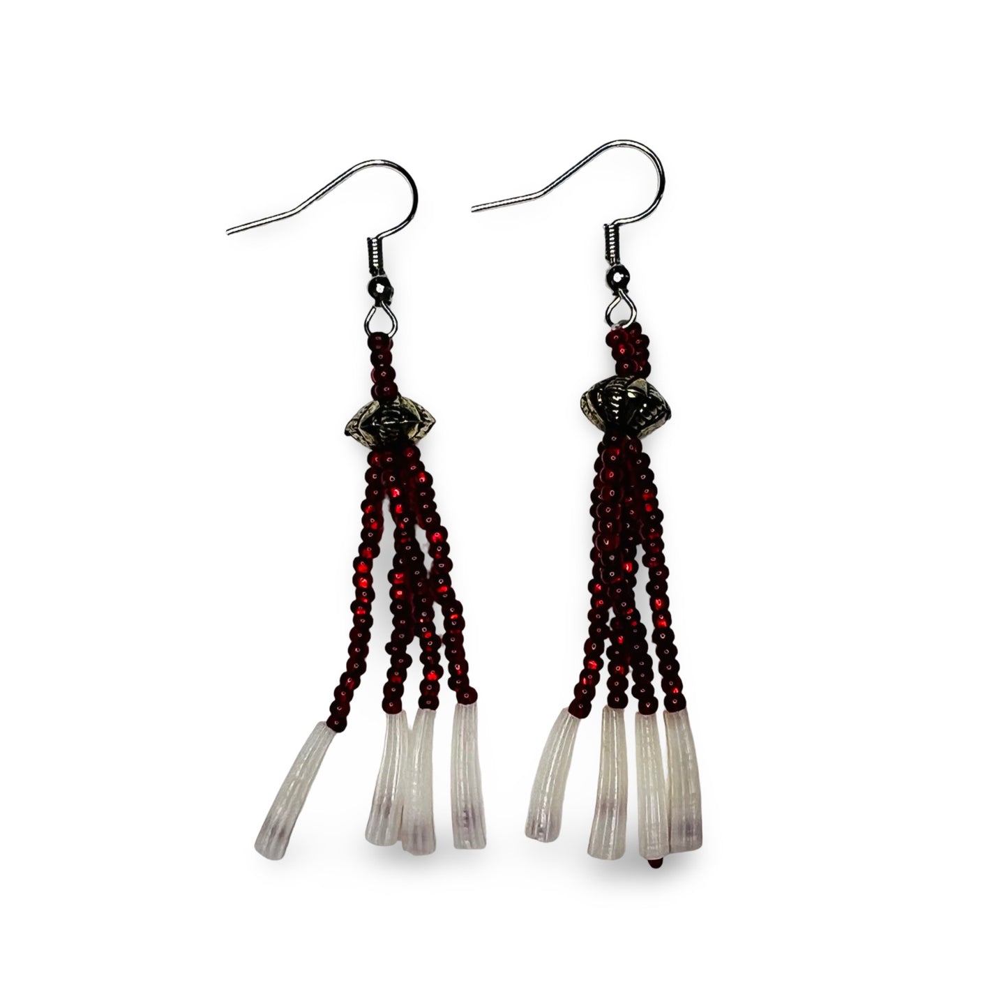 SHMH Bead Fringe w/ Dentalium Earrings