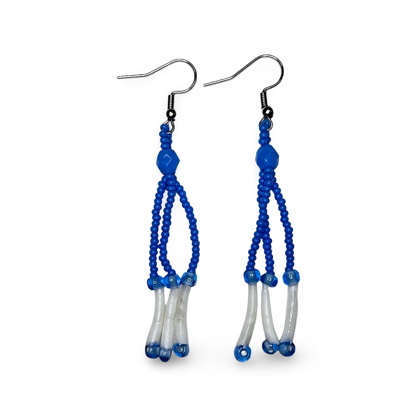 SHMH Bead Fringe w/ Dentalium Earrings