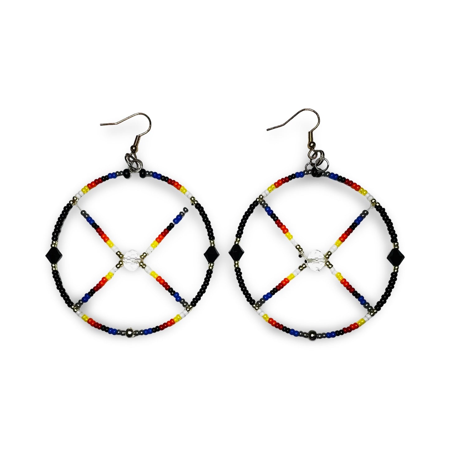 LZ Beaded Hoop w/ Cross Earrings