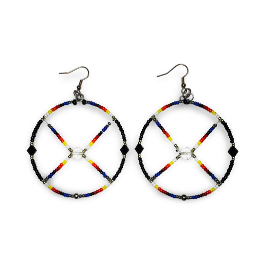 LZ Beaded Hoop w/ Cross Earrings