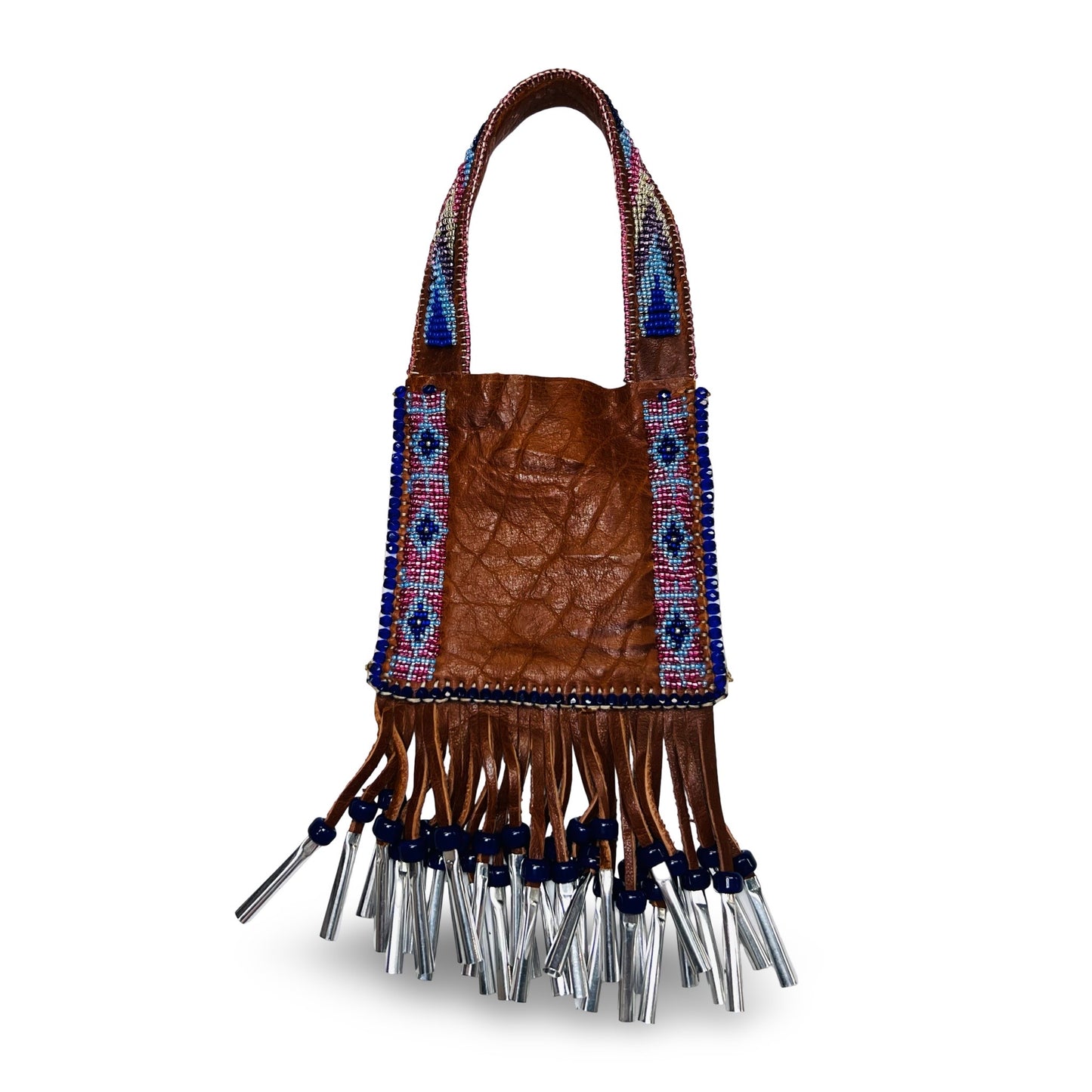 DZ Small Beaded Leather Bag