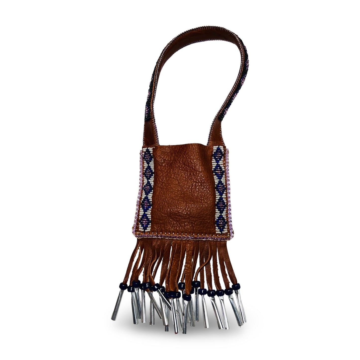 DZ Small Beaded Leather Bag