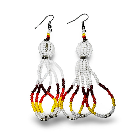 JSB White & Red Earrings