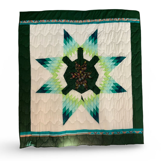 SC Green Turtle Queen Star Quilt