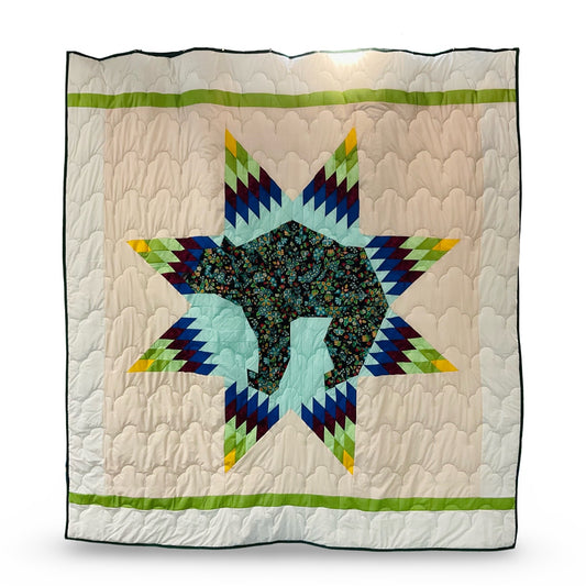 SC Floral Bear Queen Star Quilt