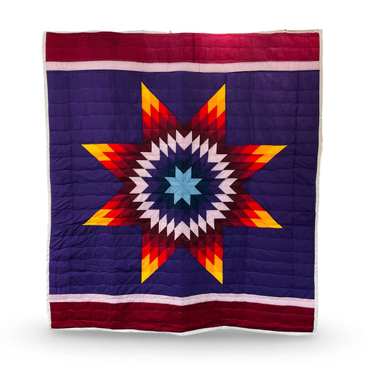 JBE Purple/Maroon Queen Star Quilt