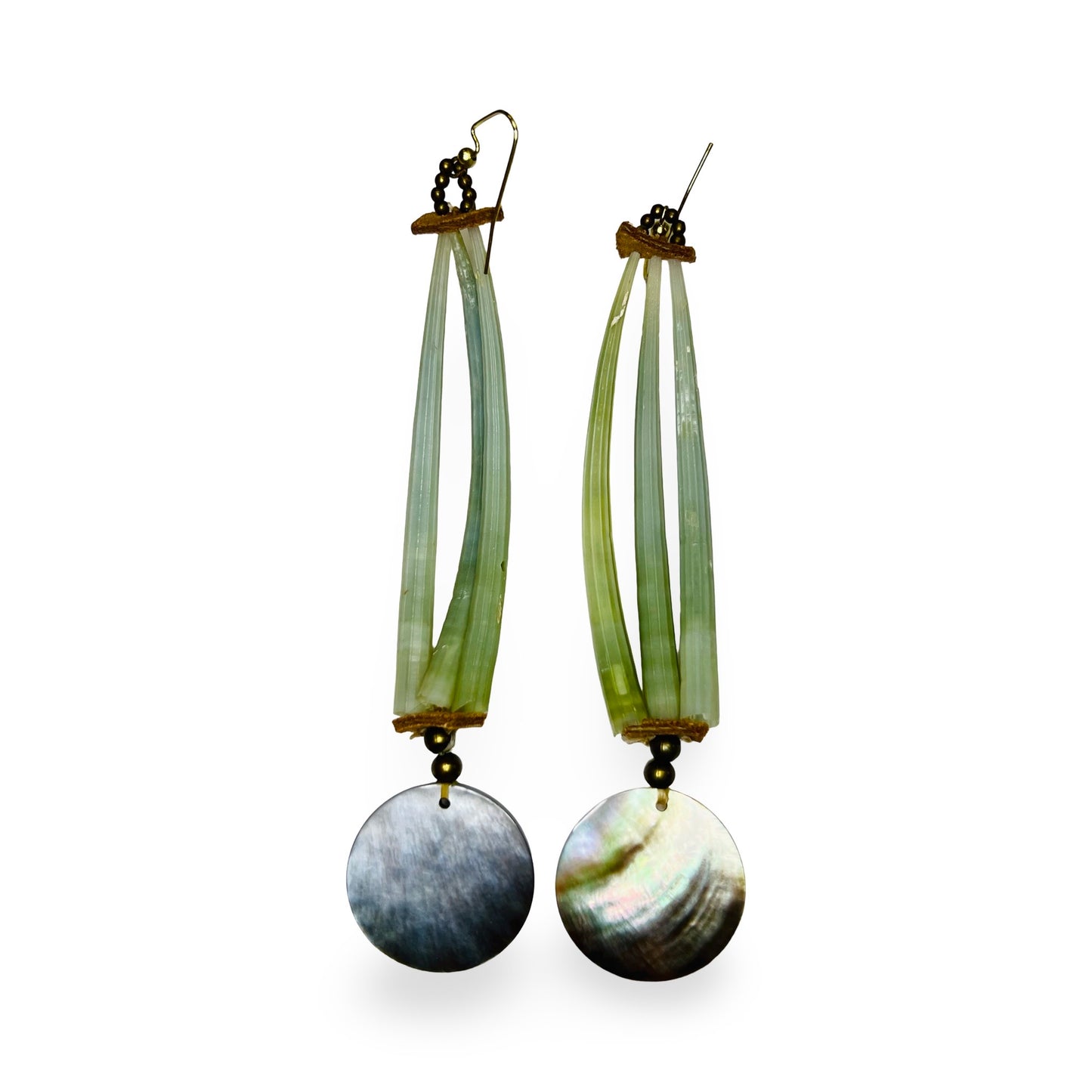 JFTR Green Dentalium Earrings