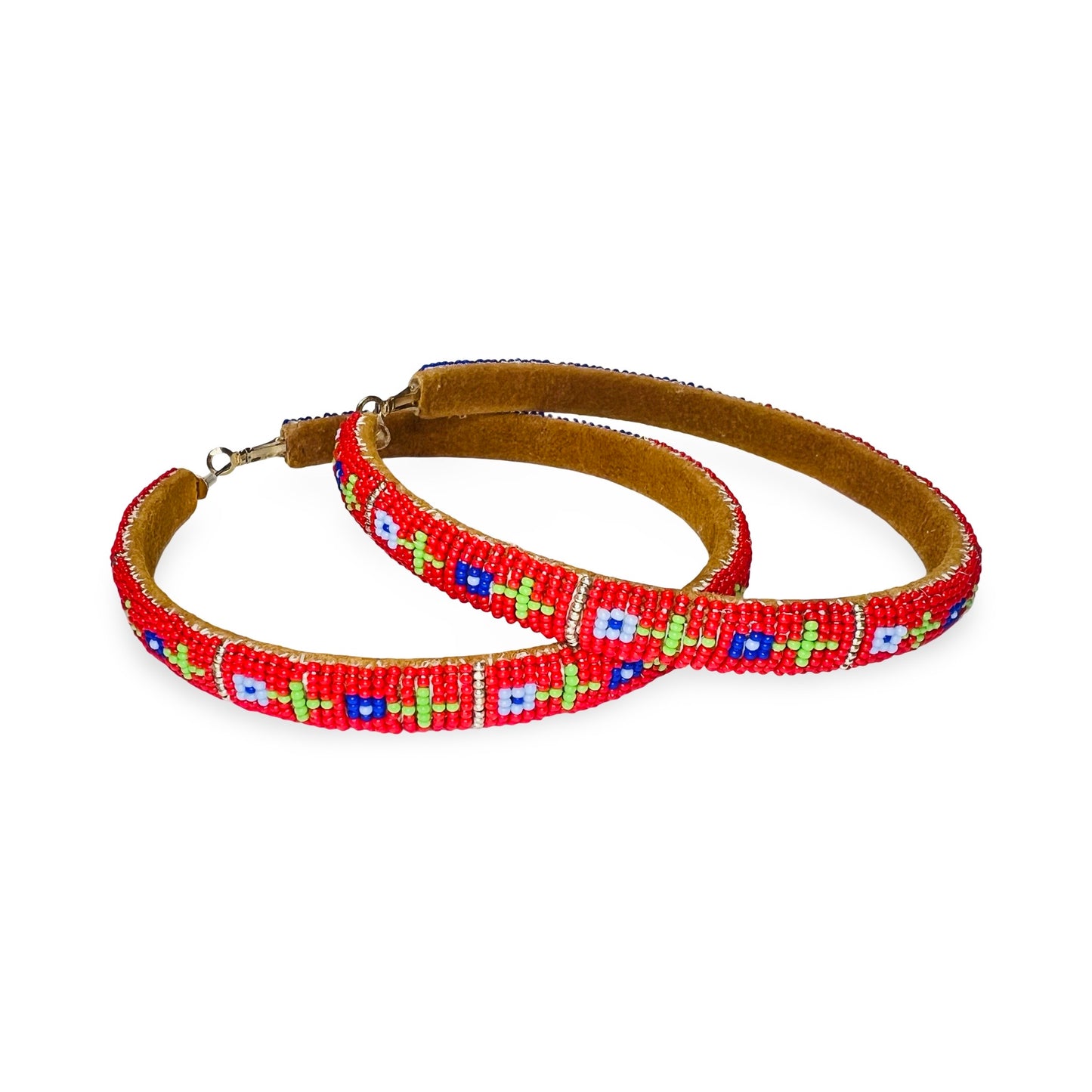 JFTR Large Beaded Hoop Earrings