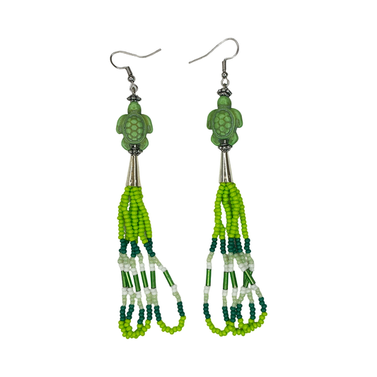 KWB Turtle Charm Bead Earrings