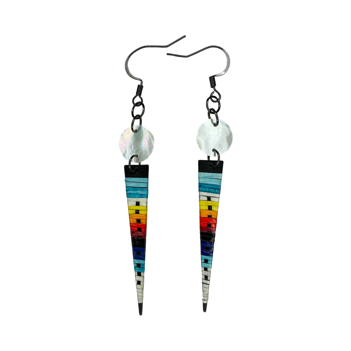 ARC Quill w/shell on Metal Taper Earrings