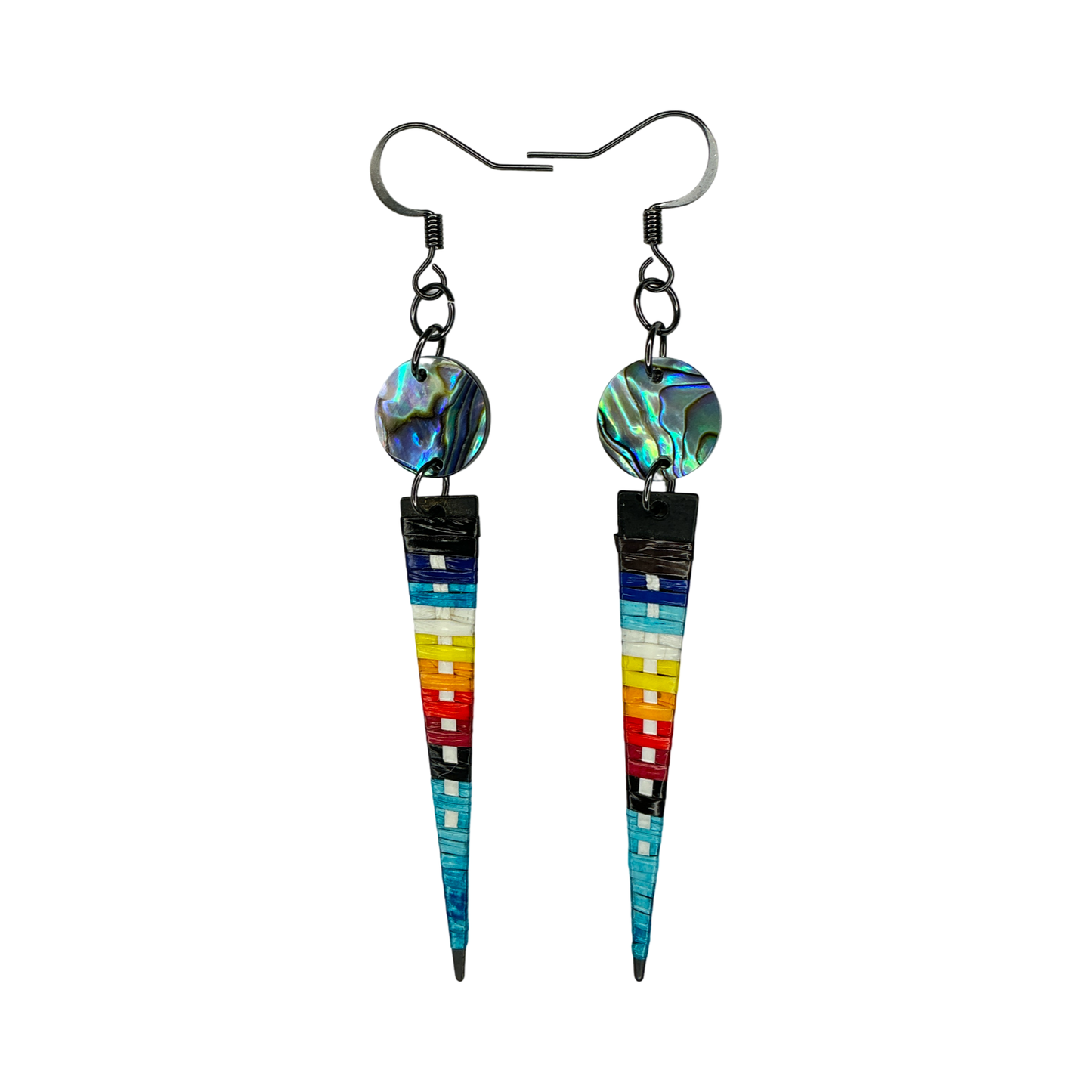 ARC Quill w/shell on Metal Taper Earrings