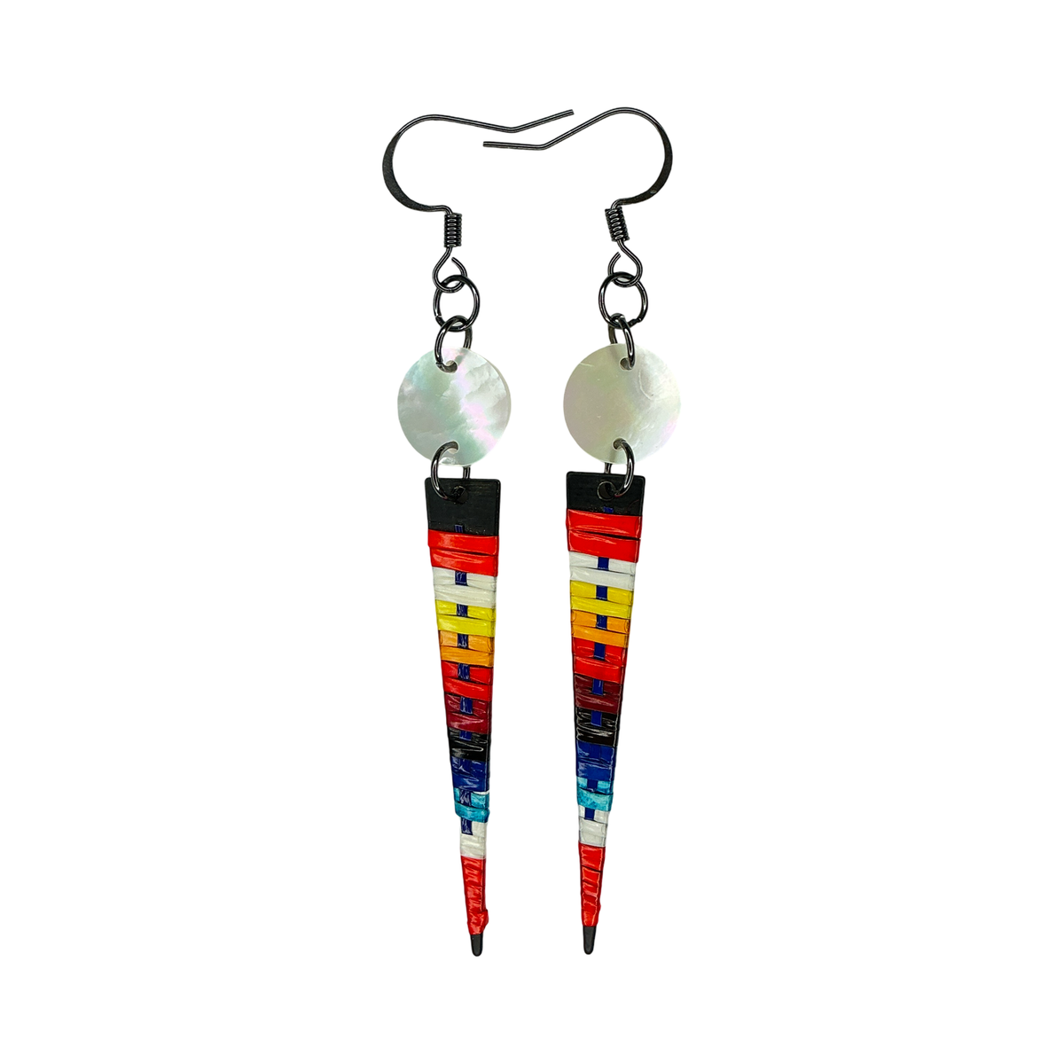 ARC Quill w/shell on Metal Taper Earrings