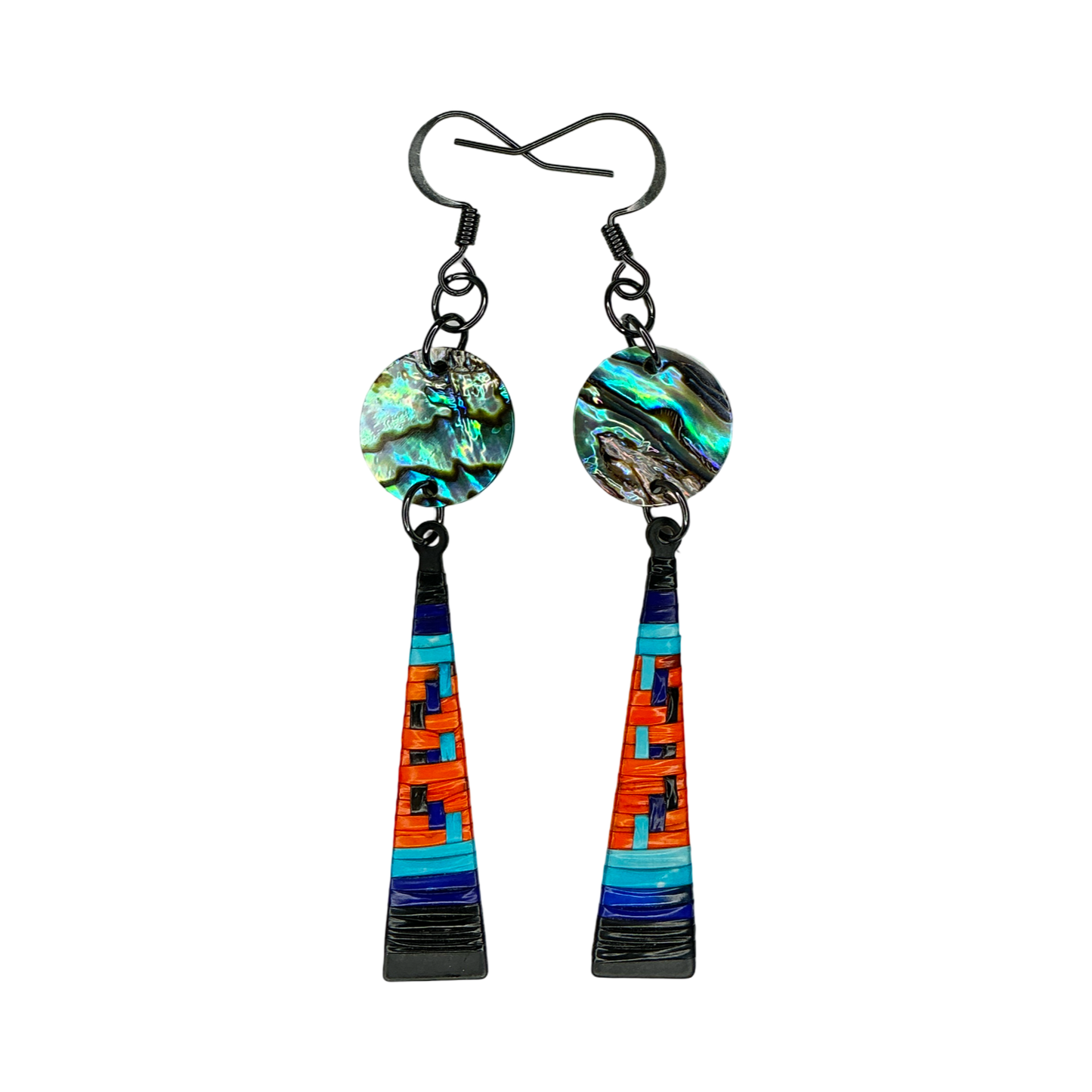 ARC Quill w/shell on Metal Taper Earrings