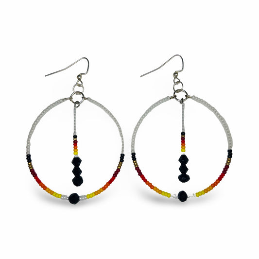 RBE Hoop w/ Crystal Bead Earrings