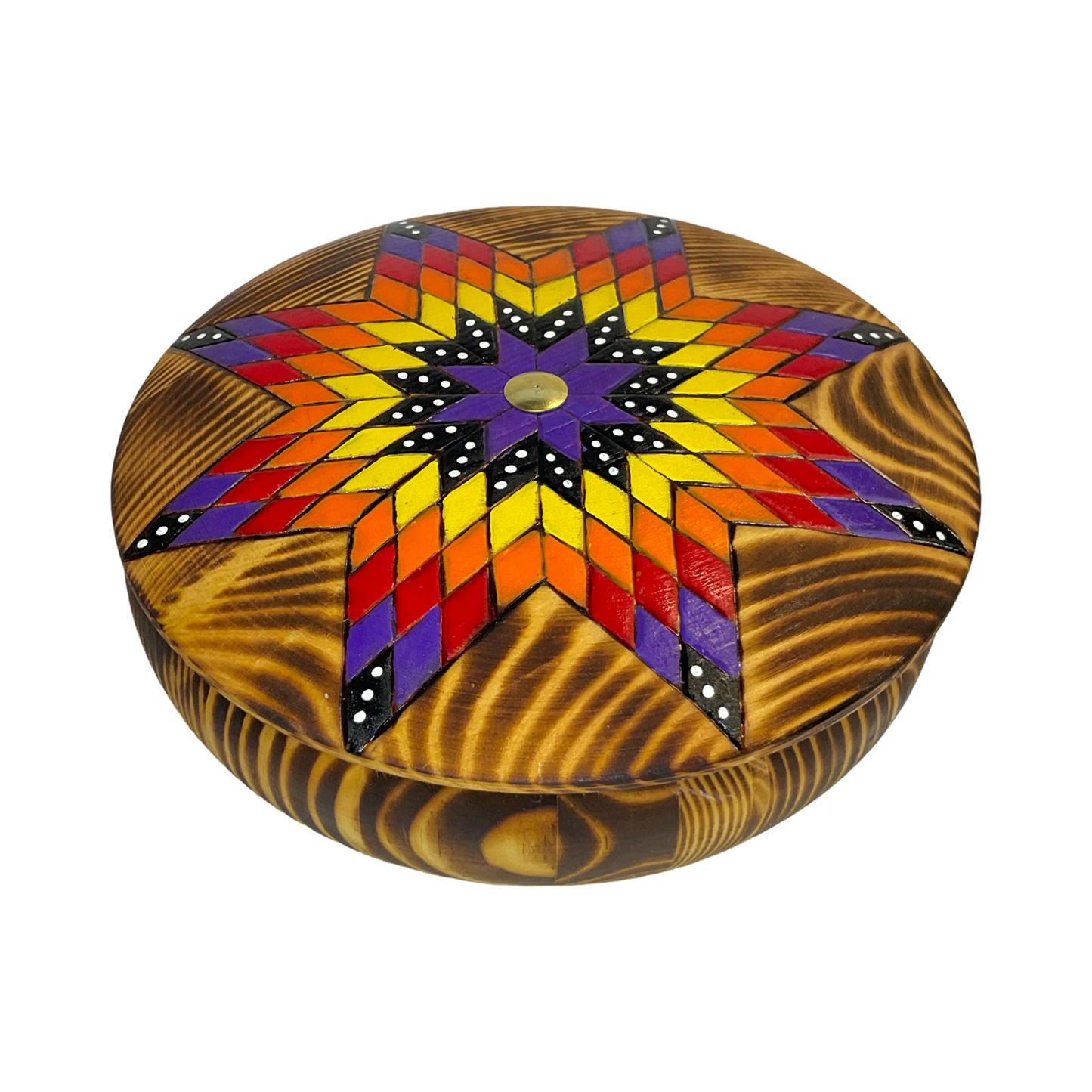 DYH Wooden Circle Jewelry Box