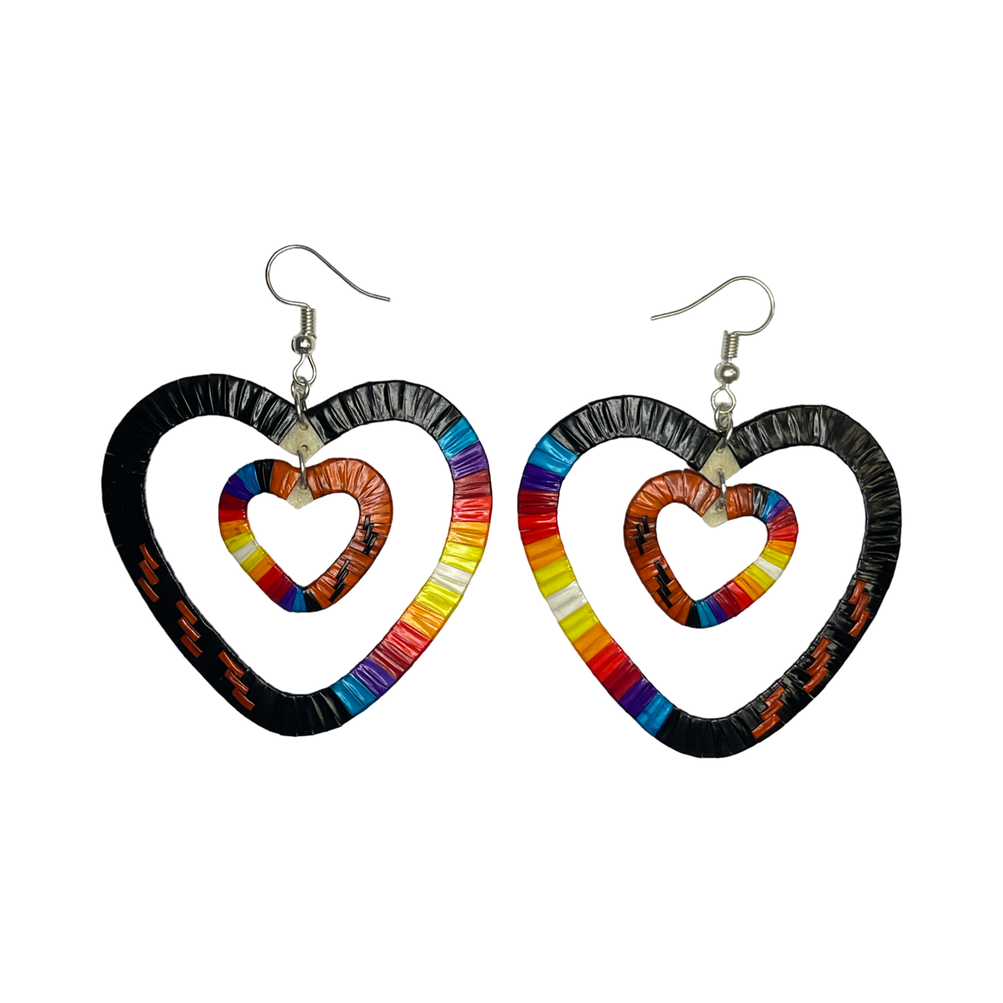 JRC Large Double Heart Quill Earrings