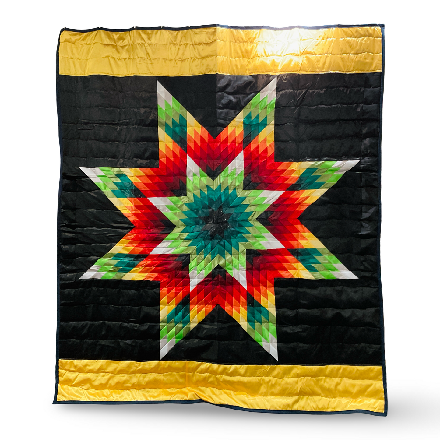JBE Green Sunburst Satin Star Quilt