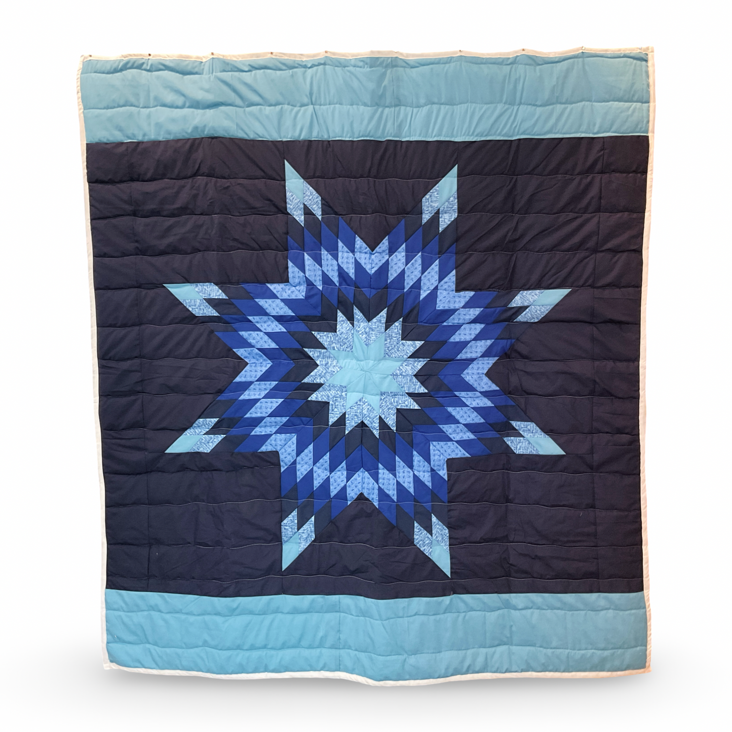 JBE Summer Blueberries Queen Cotton Star Quilt
