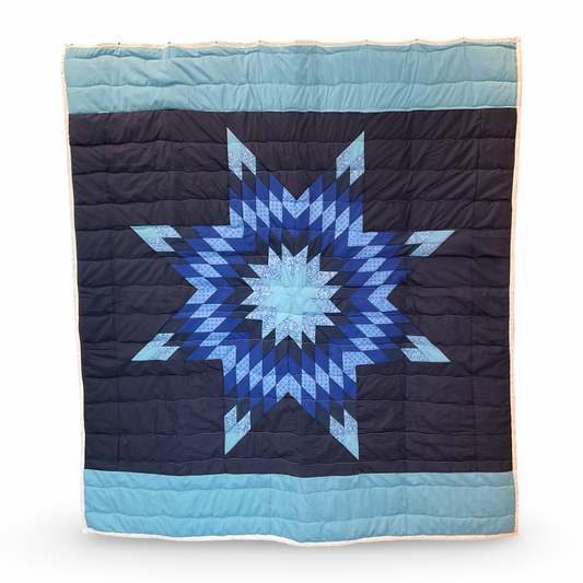 JBE Summer Blueberries Queen Cotton Star Quilt