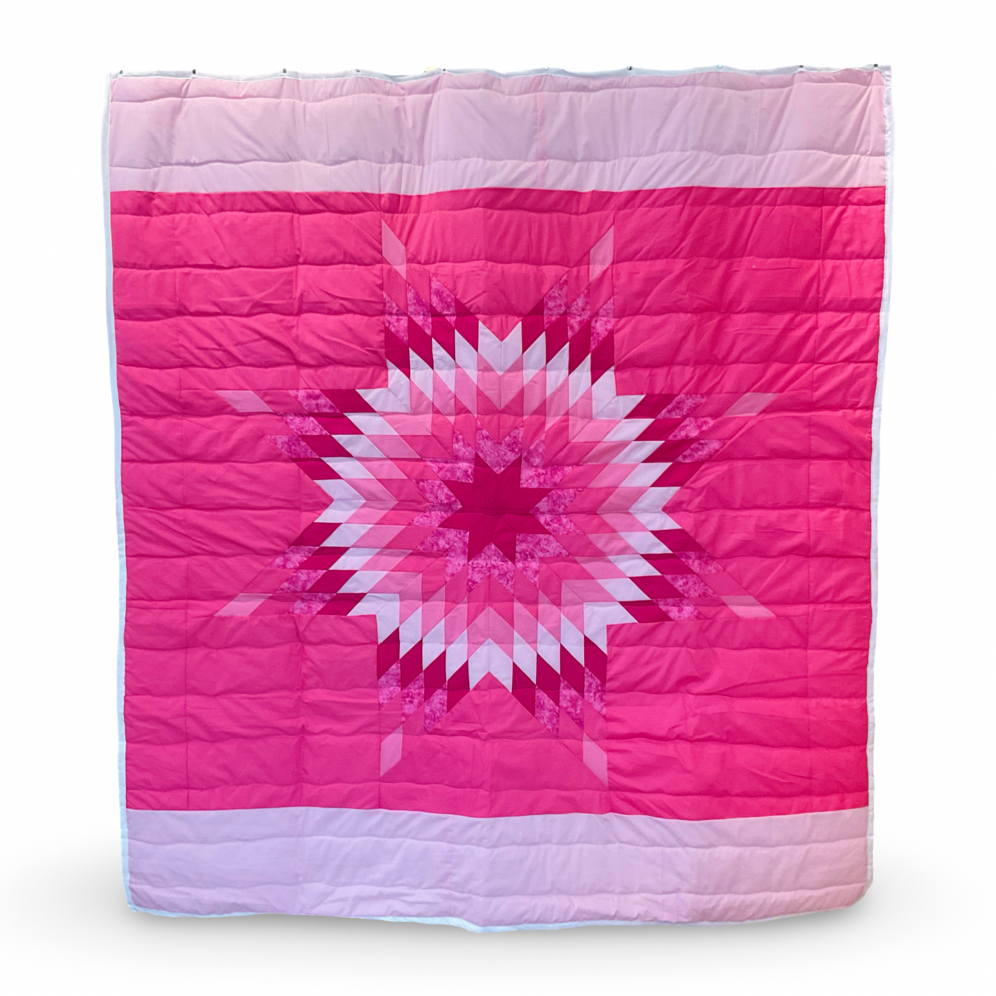 JBE Pink Paradise Queen Cotton Star Quilt